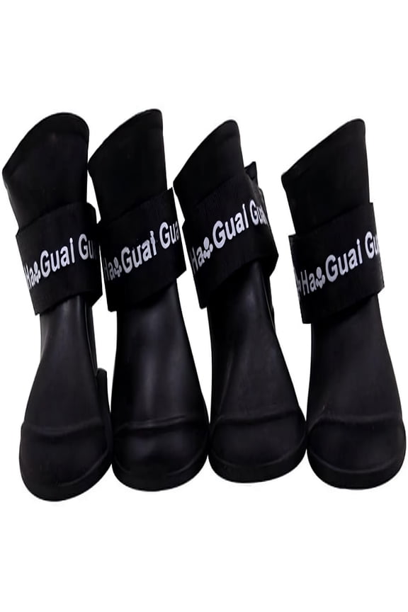 Waterproof Dog Boots Anti-Slip, Small Medium Dogs, Black, One Size Dog Shoes For Medium Dogs