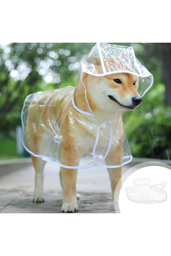 Waterproof Dog Raincoat, Breathable Reflective Dog Rain Jacket with Adjustable Straps for Small Medium Large Dogs, Lightweight PVC Pet Raincoat for Outdoor Walking, Puppy Raincoat, 6 Sizes