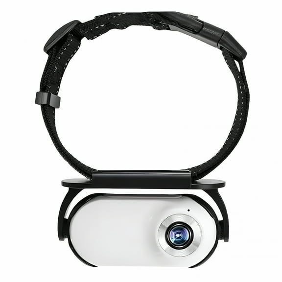 GASTROPOD Waterproof Pet Collar Camera, HD 1080P Mini Action Camera for Cats and Dogs, 170 Wide Angle Pet Body Cam with Adjustable Wireless Collar Mount, 240 Min Battery Life, White, No SD Card