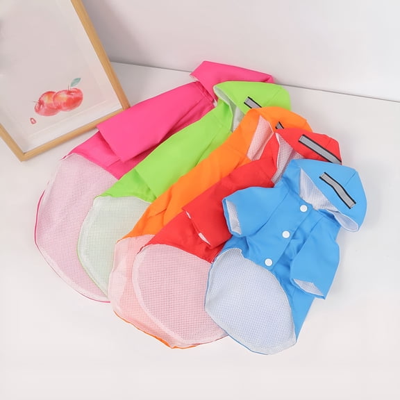 GASTROPOD Waterproof Reflective Dog Raincoat- Adjustable Pet Jacket Lightweight Dog Hooded Slicker Poncho for Small to X-Large Dogs and Puppies