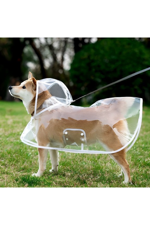Waterproof & Windproof Dog Raincoat with Clear Hood  Adjustable Lightweight Rain Jacket for Small Dogs (19-26Lb), Full-Coverage Puppy Poncho with Button Closure