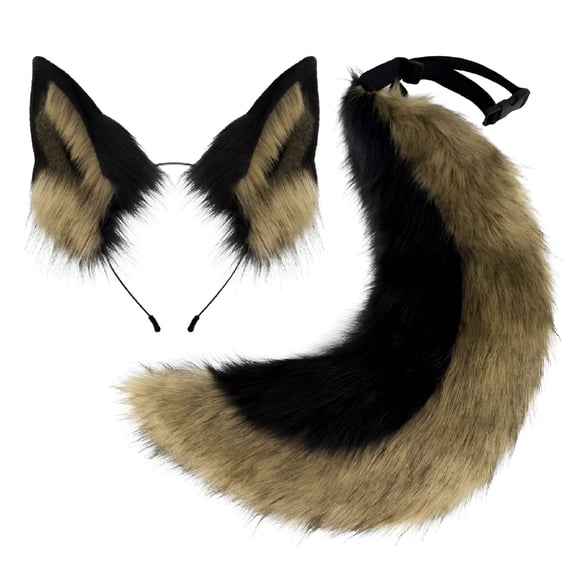 GASTROPOD Wolf Dog Costume Accessories, Animal Ears Headband, Animal Tail