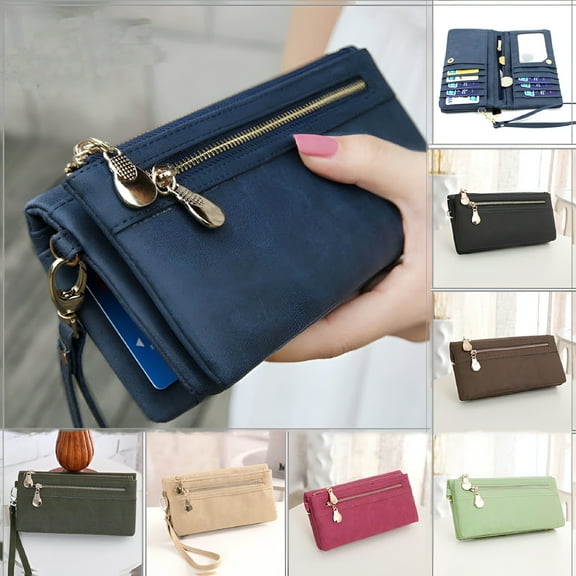 GASTROPOD Women Clutch Leather Wallet Long Card Case Holder Phone Bag Zipper Purse