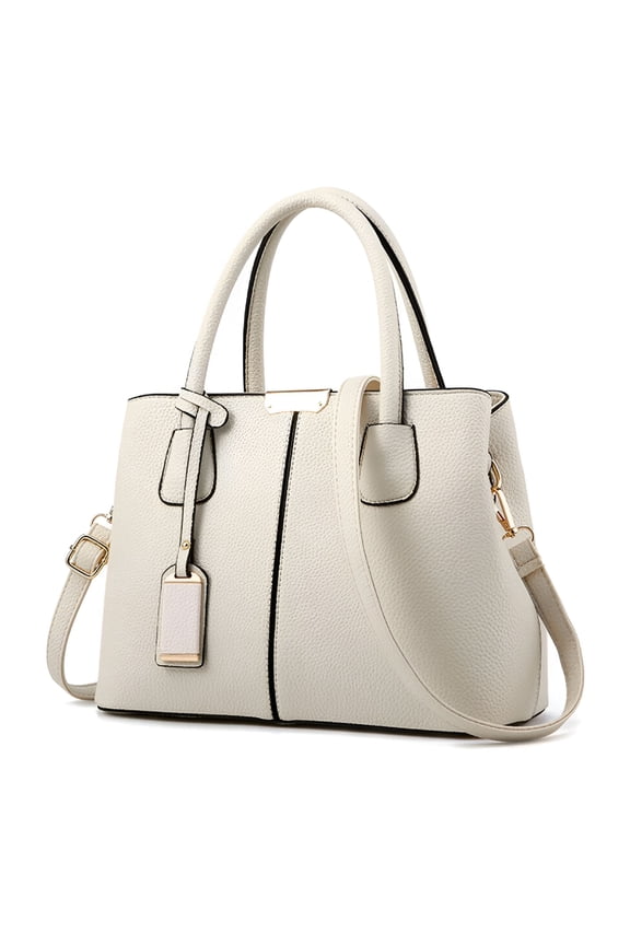 Women Leather Handbag Crossbody Shoulder Bag Tote Satchel Messenger Purse Beige