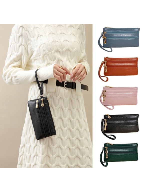 Women'S Wristlet Wallet with Phone Holder Pu Leather Long Pocket Purse for and Rfid Blocking Card Slots & Wrist Strap Daily Use & Travel (Black)
