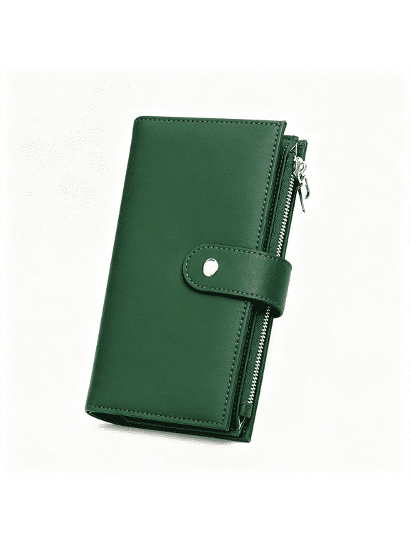 Womens Wallet Rfid Blocking Leather Trifold Clutch Wallet Credit Card Holder Ladies Travel Wallet Purse with Pen Holder Secure Anti-Theft Small Womens Wallet