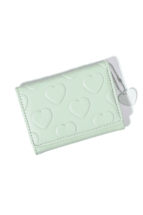 Womens Wallet,Delicate Heart Embossed Card Holder Organizer,Minimalist Snap Closure Small Purses for Women