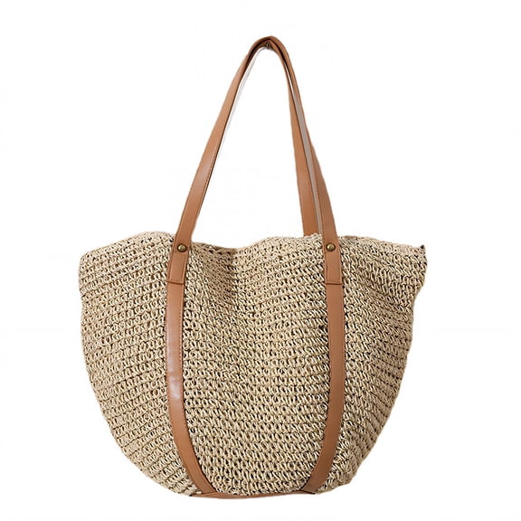 GASTROPOD Woven Bag,Large Capacity Straw Beach Bag,Material: Raffia Grass Woven Tote Bag for Women,Beige