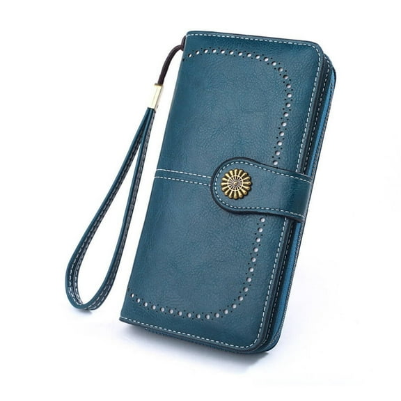 GASTROPOD Wrist Wallet,RFID Wallet Pursesfor Women,Trendy Bag Womens Wallets Leather,Blue