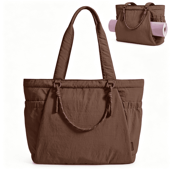 GASTROPOD Yoga Pilates Tote Bag for Women with Knotted Handle,Gym Bag,23L Lightweight&Waterproof Shoulder Sling Bag,Gym Bag with Yoga Mat Holder,For 15.6'' Laptop,Ideal for Work Travel