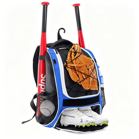 GASTROPOD Youth Baseball Bag - Bat Backpack for Baseball, T-Ball & Softball Equipment & Gear, Bat & Glove Holder, Large Main Compartment for Helmet & accessories, Separate Shoes