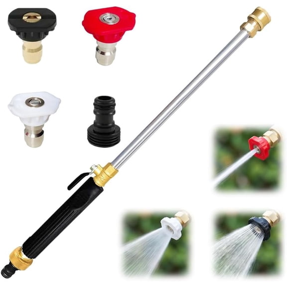 GASYLL 2026 Jet Nozzle Power Washer for Garden Hose, Pressure Washer Wand Attachment with High Pressure Hose Nozzle, Pressure Washers for Car Yard Patio Driveway Outdoor Cleaning (Black)