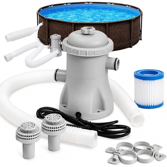 GASYLL Above Ground Pool Filter Pump 330GPH,Electric Swimming Pool Filter Pump, Efficient Water Circulation & Low Noise,High Efficiency Cartridge Electric Pool Filter for Above Ground Pools
