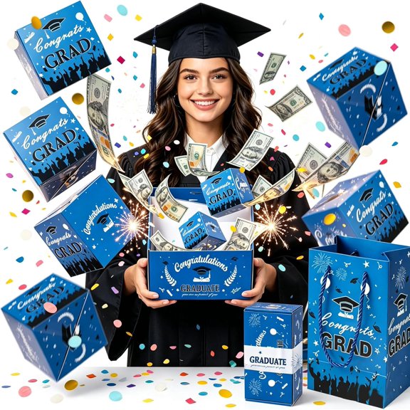 GASYLL Surprise Pop up Gift Box Money Graduation,Jumping Money Gift Box Graduation | Bouncy Red Envelope Box Graduation Gift Boxs,For DIY Anniversary School Graduation Party,Graduation gifts/cards