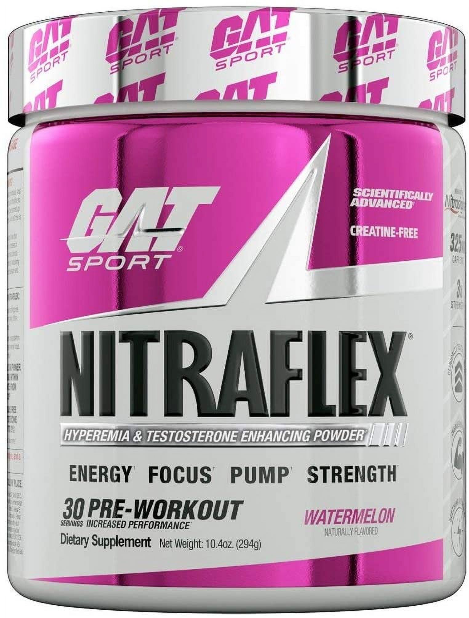GAT NitraFlex PreWorkout & Testosterone Booster 30 Servings Choose