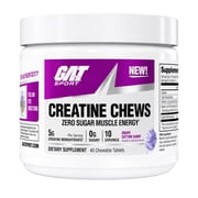 GAT SPORT CREATINE CHEWS, Grape Cotton Candy, 40 Tablets 10 Servings