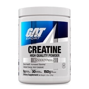 GAT Sport Strength, Endurance Creatine Monohydrate Amino Acid Supplements Powder, Unflavored, for Men & Women, 30 Servings