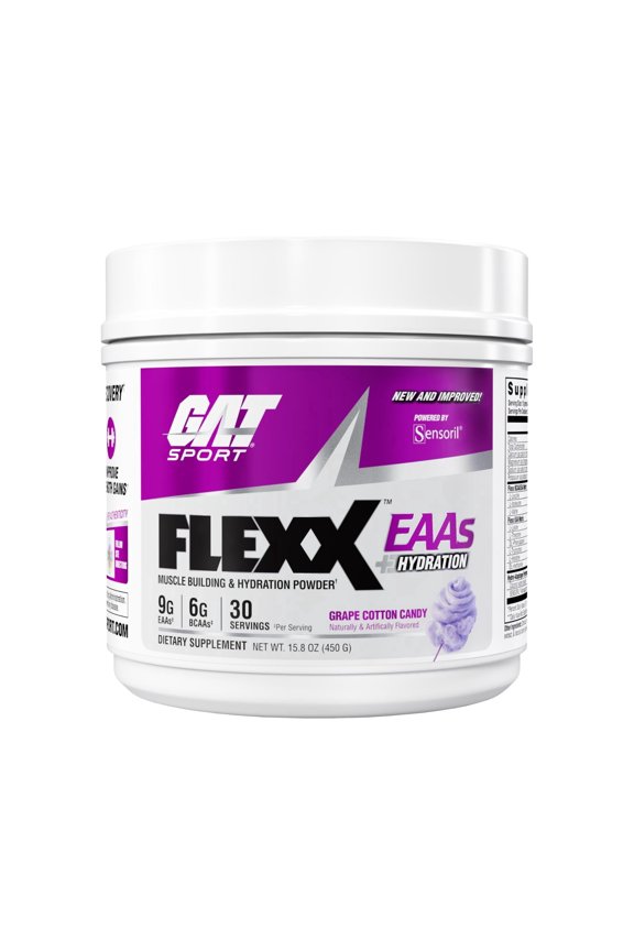 FLEXX EAAs New & Improved 9g EAAs + Ashwagandha | Muscle Recovery & Hydration | 3rd Party Tested | 30 Servings (Grape Cotton Candy)