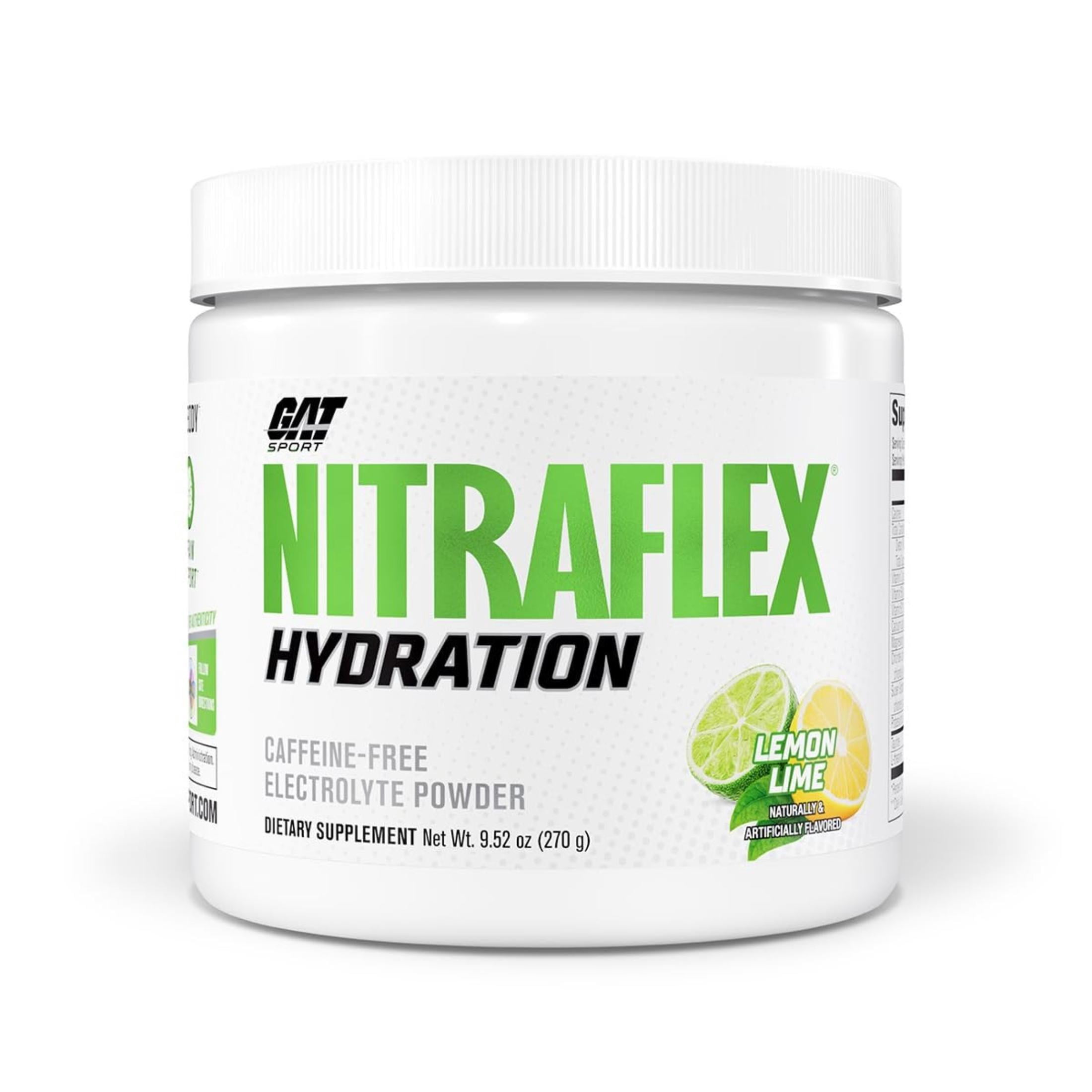 GAT SPORT Nitraflex Hydration Powder, Performance Electrolytes, 45 Servings, Lemon Lime