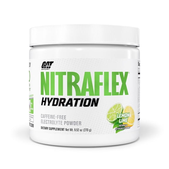 GAT SPORT Nitraflex Hydration Powder, Performance Electrolytes, 45 Servings, Lemon Lime