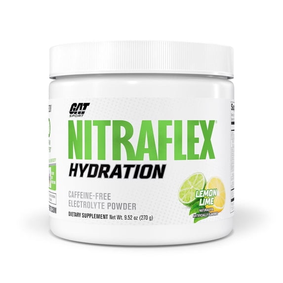 GAT SPORT Nitraflex Hydration Powder, Performance Electrolytes, 45 Servings, Lemon Lime