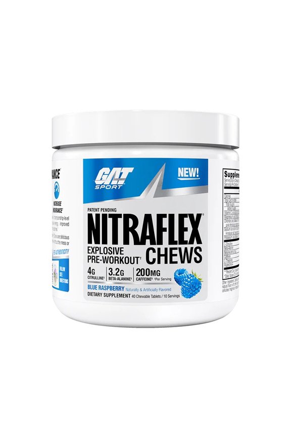Nitraflex Performance Pre-Workout Chews - Blue Raspberry, 40 count, 10 Servings