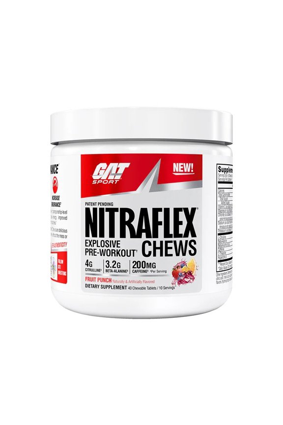 Nitraflex Performance Pre-Workout Chews - Fruit Punch, 40 count, 10 Servings