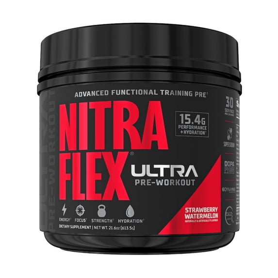 GAT SPORT Nitraflex Ultra Pre-Workout Supplement (30 Servings, Strawberry Watermelon)