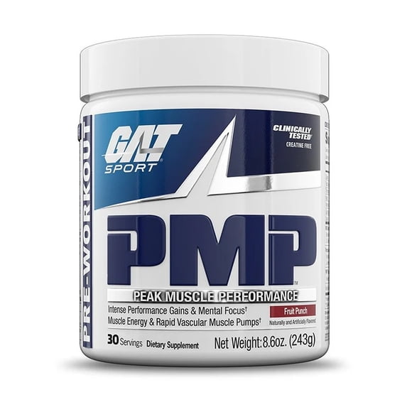 GAT SPORT PMP (Peak Muscle Performance), Pre-Workout, 8.6 Oz, 30 Servings (Fruit Punch)