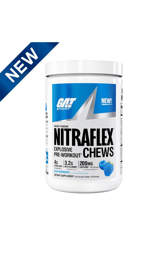 Nitraflex Performance Pre-Workout Chews - Blue Raspberry, 30 Servings