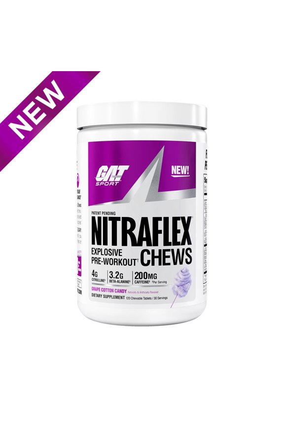 Nitraflex Performance Pre-Workout Chews - Grape Cotton Candy, 30 Servings