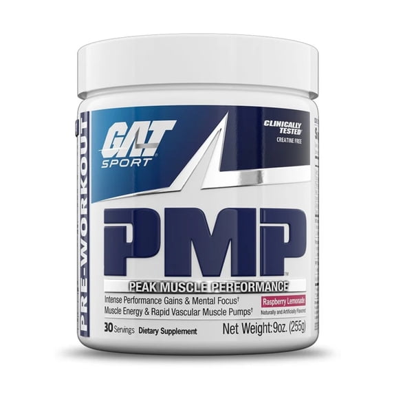 GAT Sport PMP Pre Workout Powder, Raspberry Lemonade, 30 Servings
