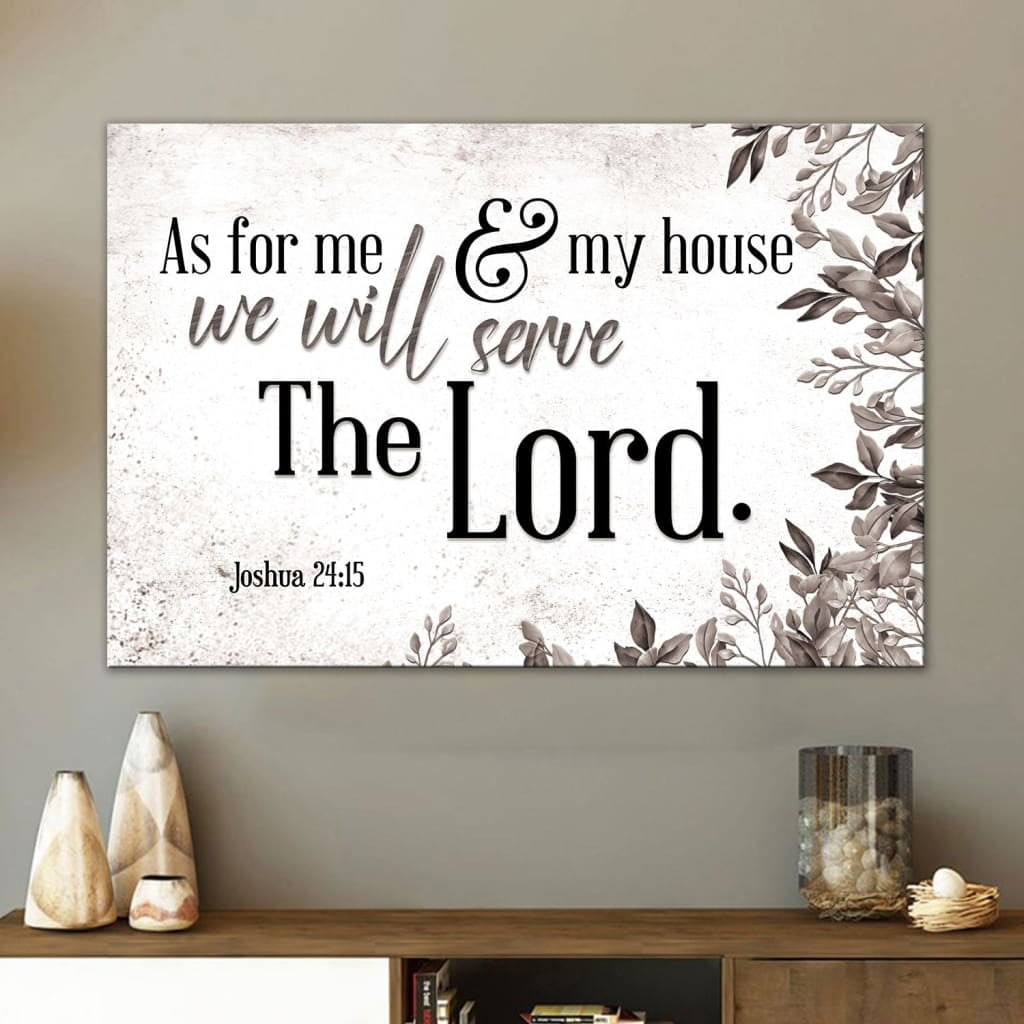 GATEGOO Poster As For Me And My House Wall Art, Joshua 24:15 Bible