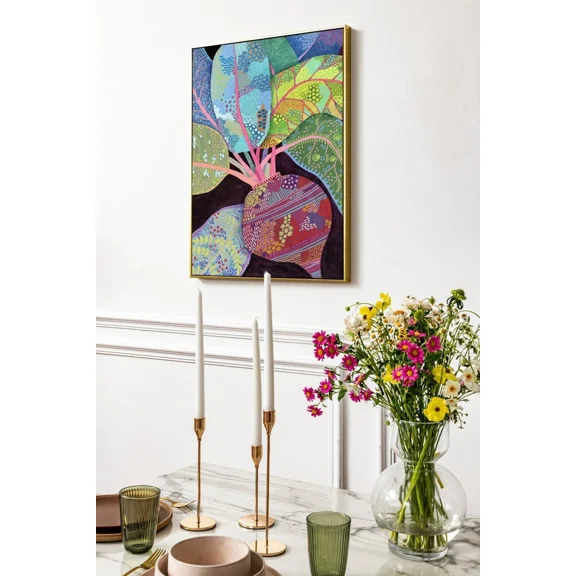 GATEGOO Poster Beet Botanical Poster Print | Folk Style Kitchen Wall Art 8X12, UNFRAMED