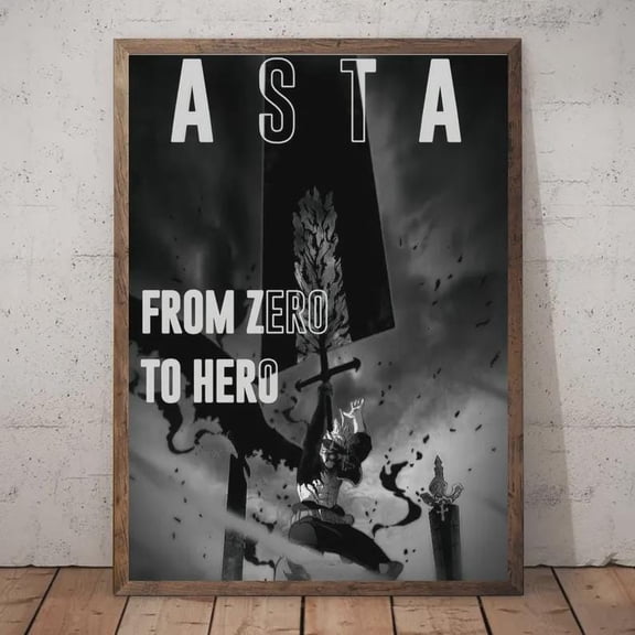 GATEGOO Poster Black Clover Asta Poster – From Zero To Hero Anime Wall Art, Dark Fantasy Manga Print, Otaku Room Decor 12X18, UNFRAMED