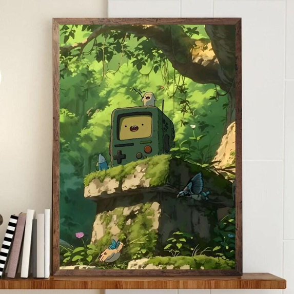 GATEGOO Poster Bmo Adventure Time Poster, Whimsical Cartoon Art Print ...