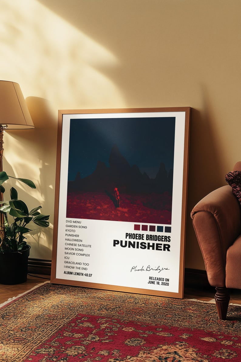 GATEGOO Poster Bridgers Poster | Punisher Album Print | Pop Rock Music ...