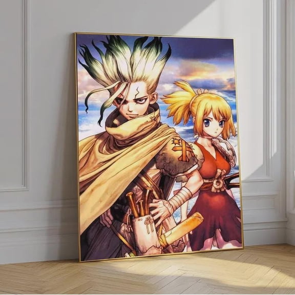 GATEGOO Poster Dr. Stone Anime Poster – Senku Ishigami Manga Art Print 12X18, UNFRAMED