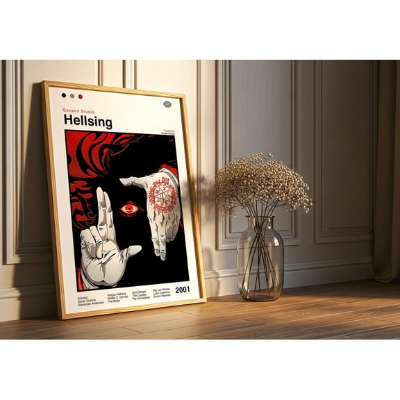 GATEGOO Poster Hellsing Ultimate Anime Poster : Minimalist Anime Manga Art Print 12X18, UNFRAMED