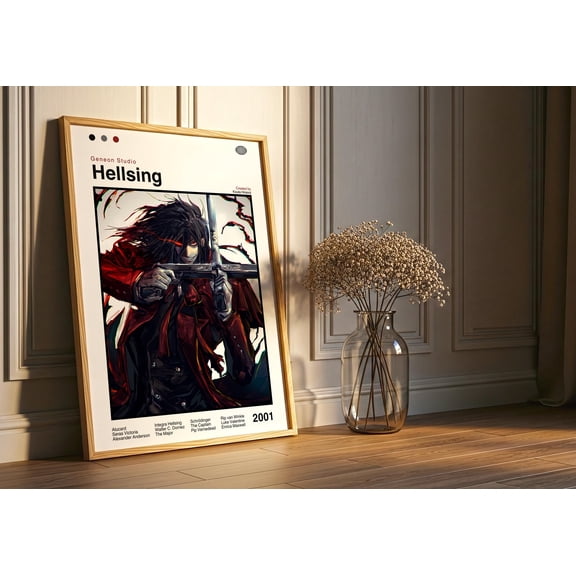 GATEGOO Poster Hellsing Ultimate Anime Poster : Minimalist Anime Manga Art Print 16X24, UNFRAMED