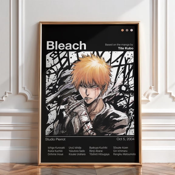GATEGOO Poster Ichigo Kurosaki Anime Poster, Bleach Manga Wall Art Print Vintage Artwork Gift 24X36, UNFRAMED