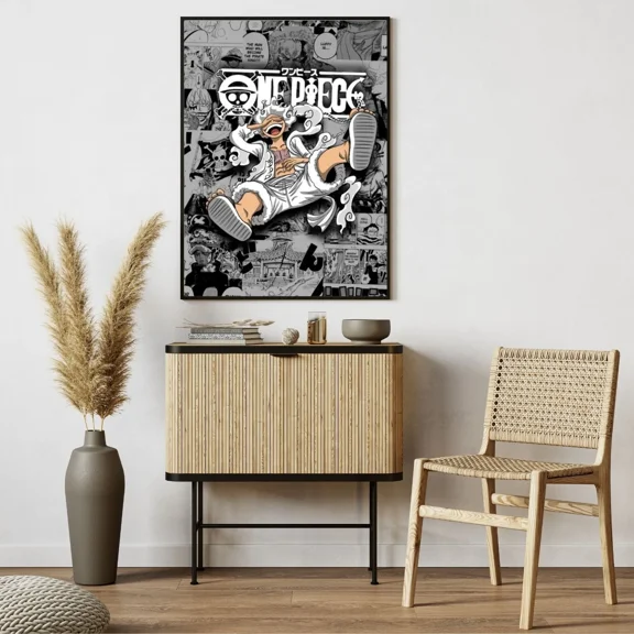 GATEGOO Poster Joy Boy Luffy Gear 5 One Piece Poster - Manga Art Print Anime Wall Decor 8X12, UNFRAMED