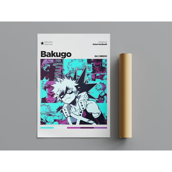 GATEGOO Poster Katsuki Bakugo Poster, Poster, Anime Poster, Wall Art, Wall Decor, 12X18, UNFRAMED