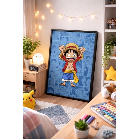 GATEGOO Poster Luffy Gear 3 Anime Poster | One Piece Manga Style Wall Art 8X12, UNFRAMED