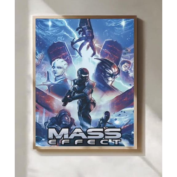 GATEGOO Poster Mass Effect Game Poster Wall Art Print Scifi Rpg Video Game Decor Gamer Room Poster Fan Gift 16X24, UNFRAMED
