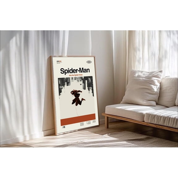 GATEGOO Poster Miles Morales Poster Spiderverse Retro Minimalist Wall Art Print 8X12, UNFRAMED