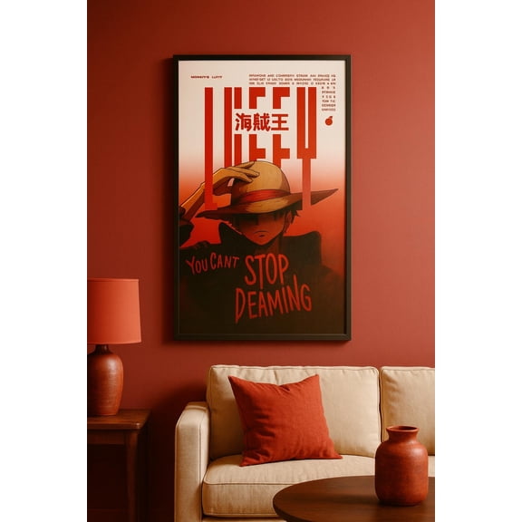 GATEGOO Poster Monkey D. Luffy Poster, One Piece Anime Wall Art 24X36, UNFRAMED