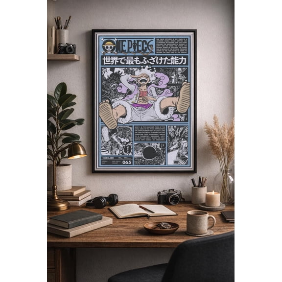 GATEGOO Poster One Piece Gear 5 Luffy Poster L Anime Wall Art, Manga Style Print, Modern Living Room Decor, Anime Fan Gift 16X24, UNFRAMED