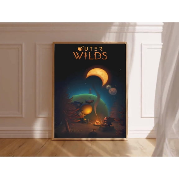 GATEGOO Poster Outer Wilds Scifi Poster Map Wall Art Print Space Adventure Game Artwork Gamer Gift Decor 8X12, UNFRAMED