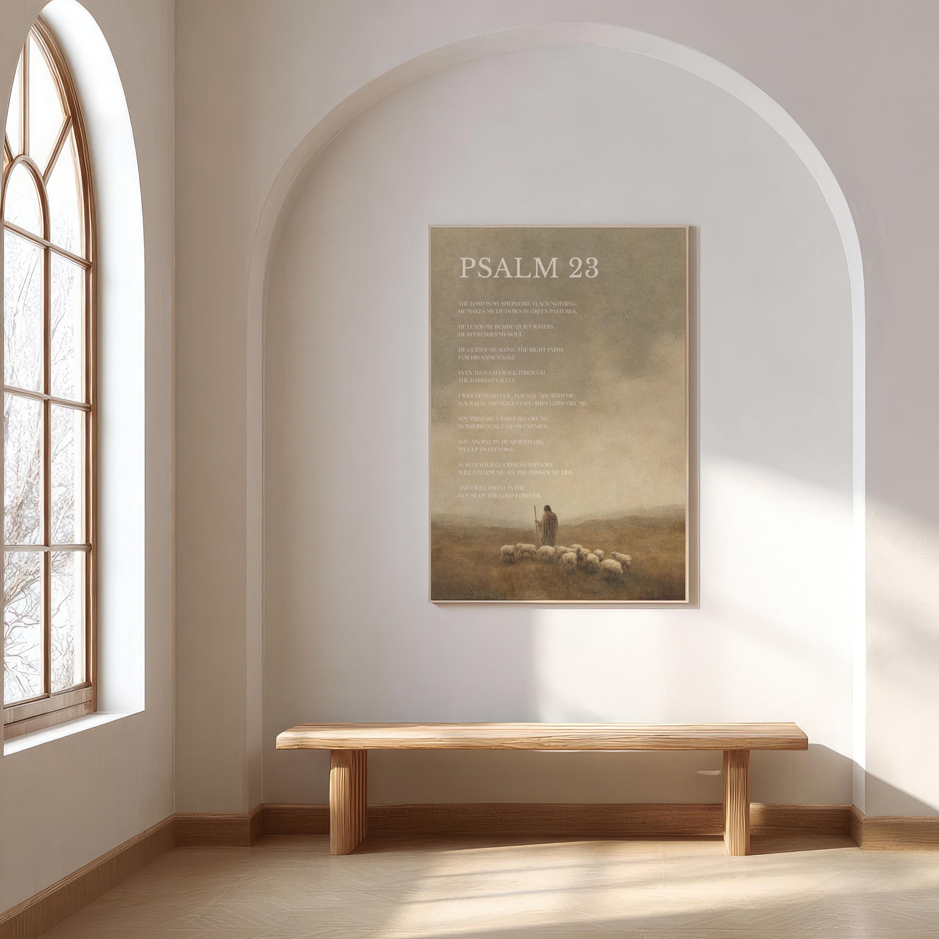 GATEGOO Poster Psalm 23 Bible Verse Wall Art Christian Decor, Scripture ...